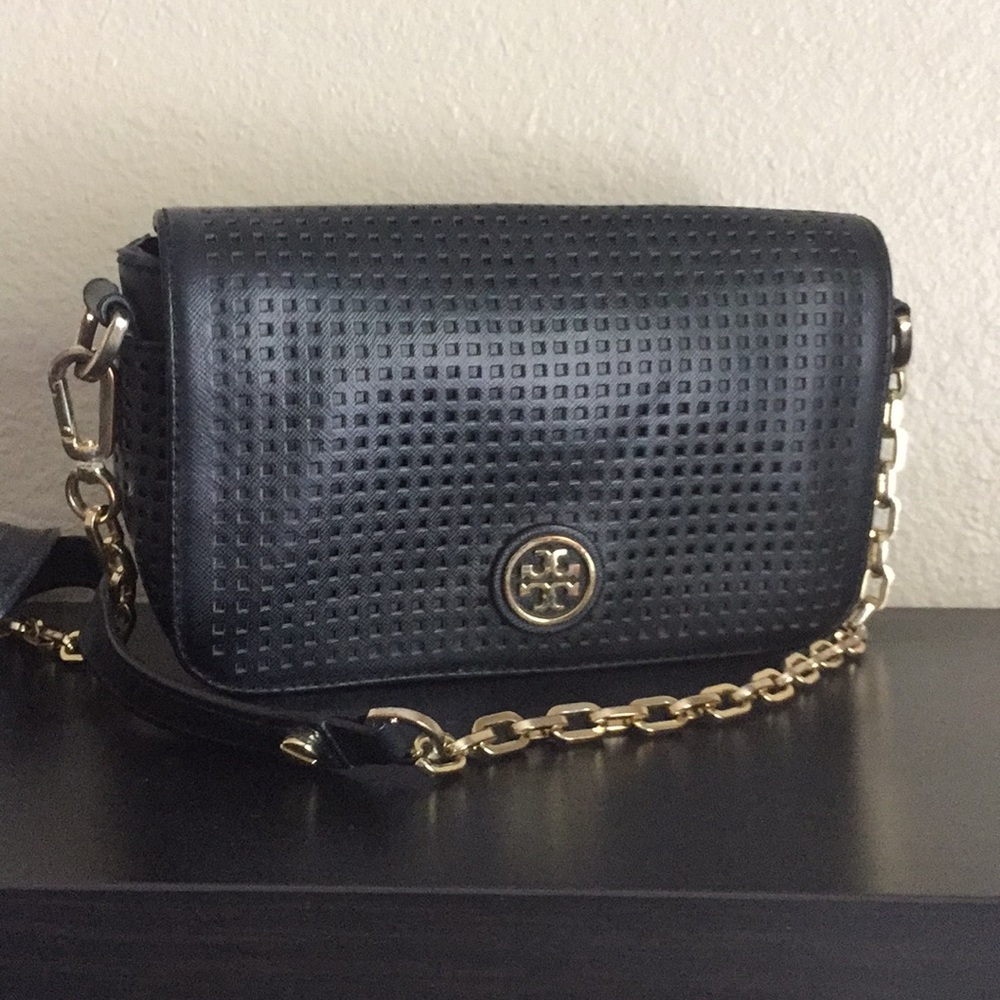 Tory Burch Black Perforated Crossbody